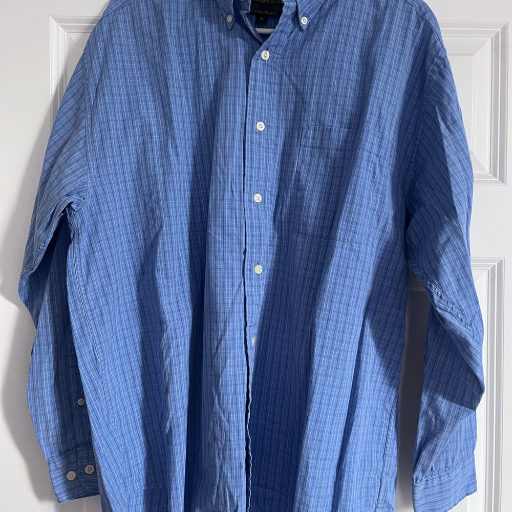 Colours by Alexander Julian Button Down Shirt Blue Check Plaid Cotton M